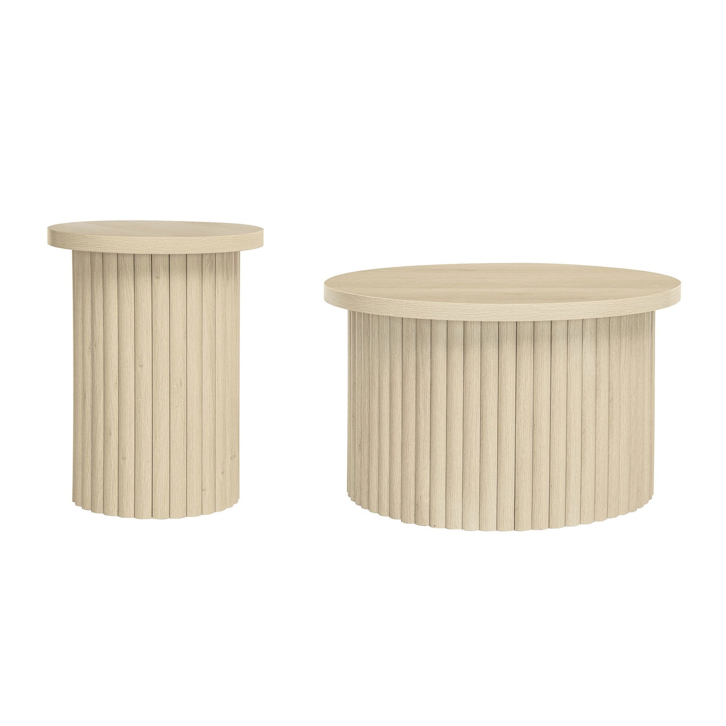 Miller Drum Coffee Table Set, Natural