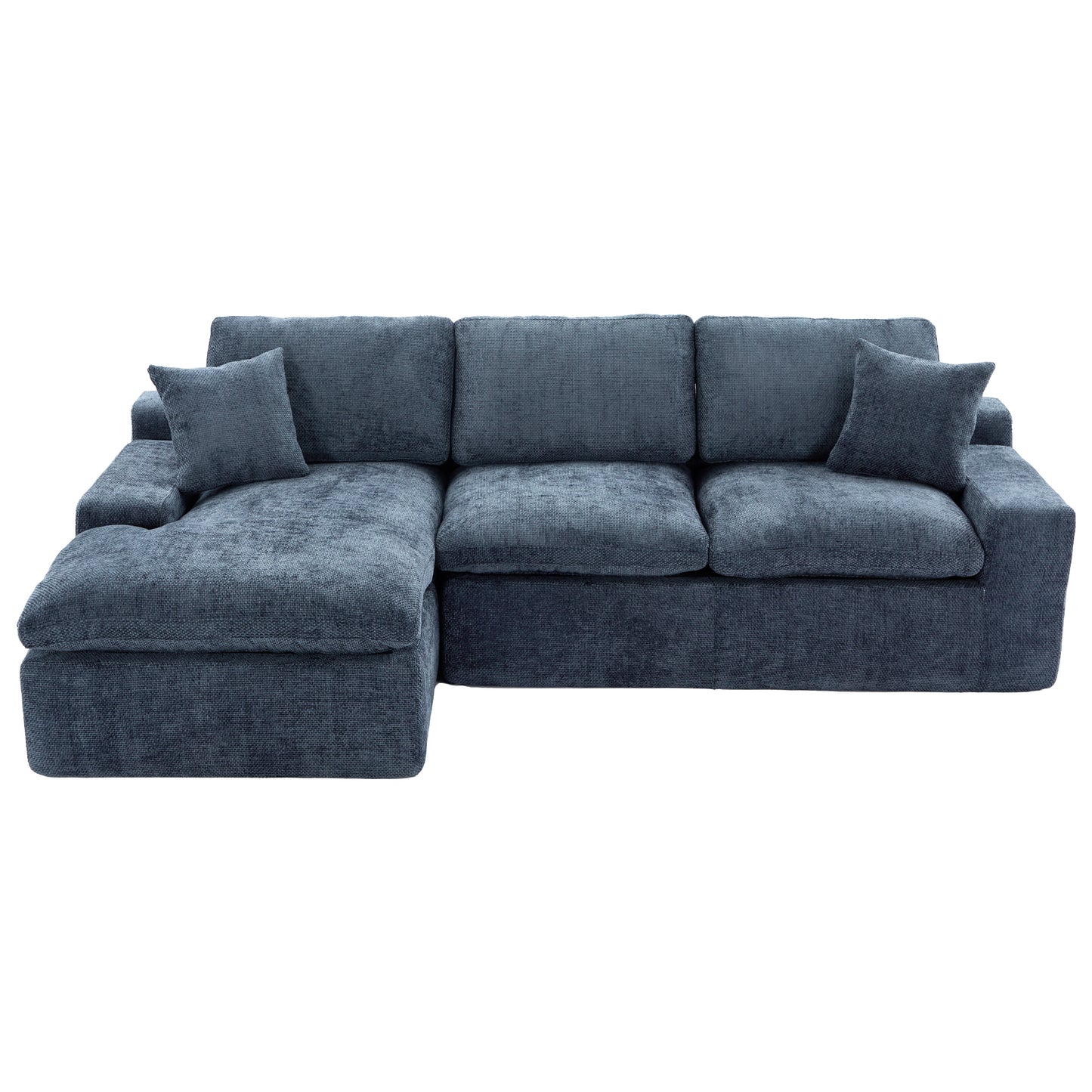 Upholstered Cloud Sectional Sofa, Blue