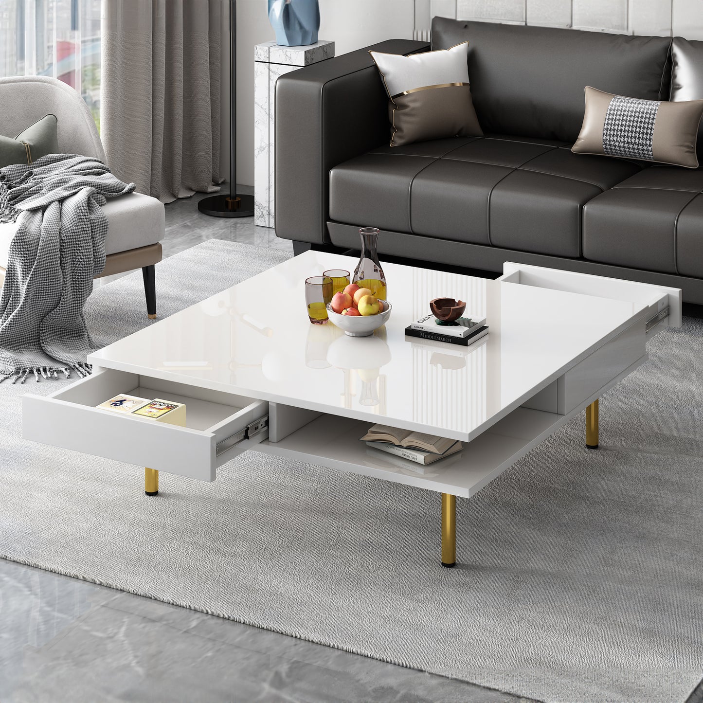 Alaska Exquisite High Gloss Coffee Table, White