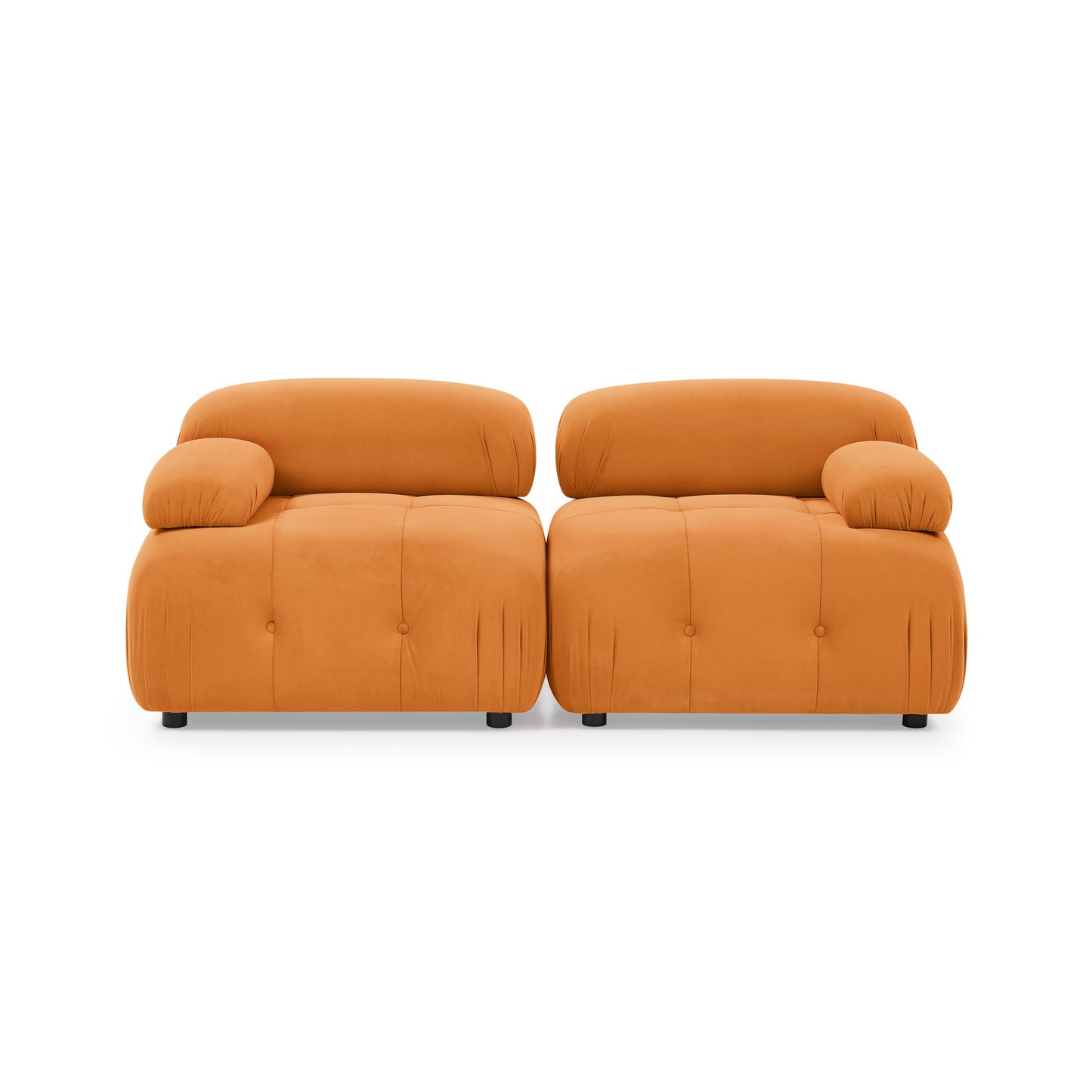 Modular Sectional Sofa,  Orange Velvet