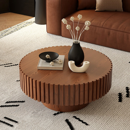 Wooden Olive-Shaped Coffee and Tea Table