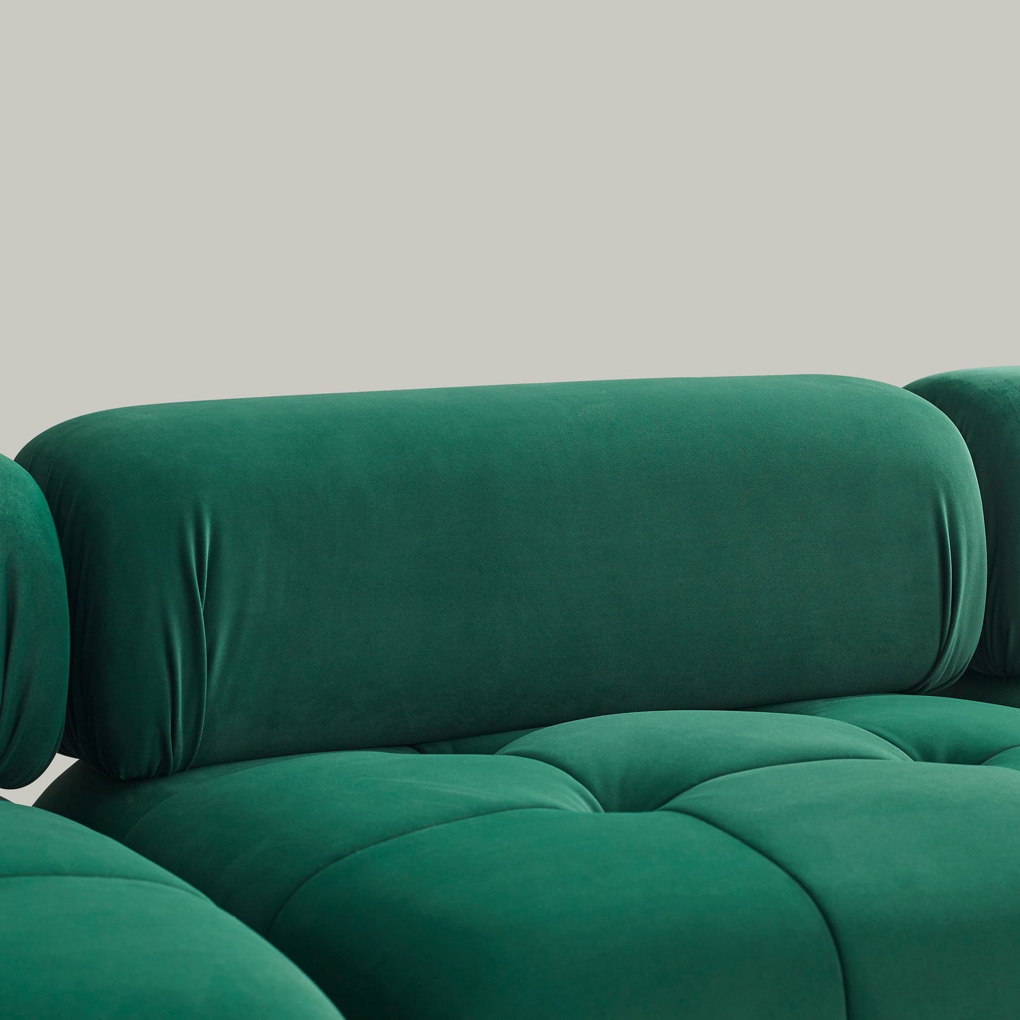 Modular Sectional Sofa,  L Shaped Couch With Reversible Ottoman, Green Velvet