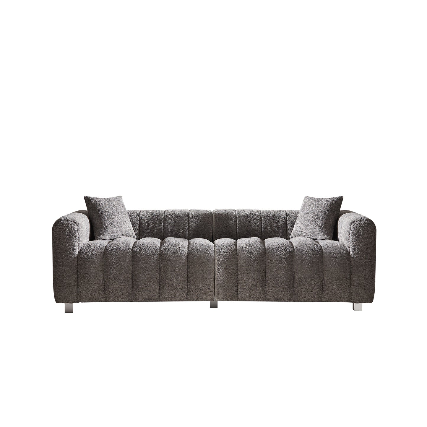 Premium Bubble Upholstered Velvet Sofa and Loveseat, Gray