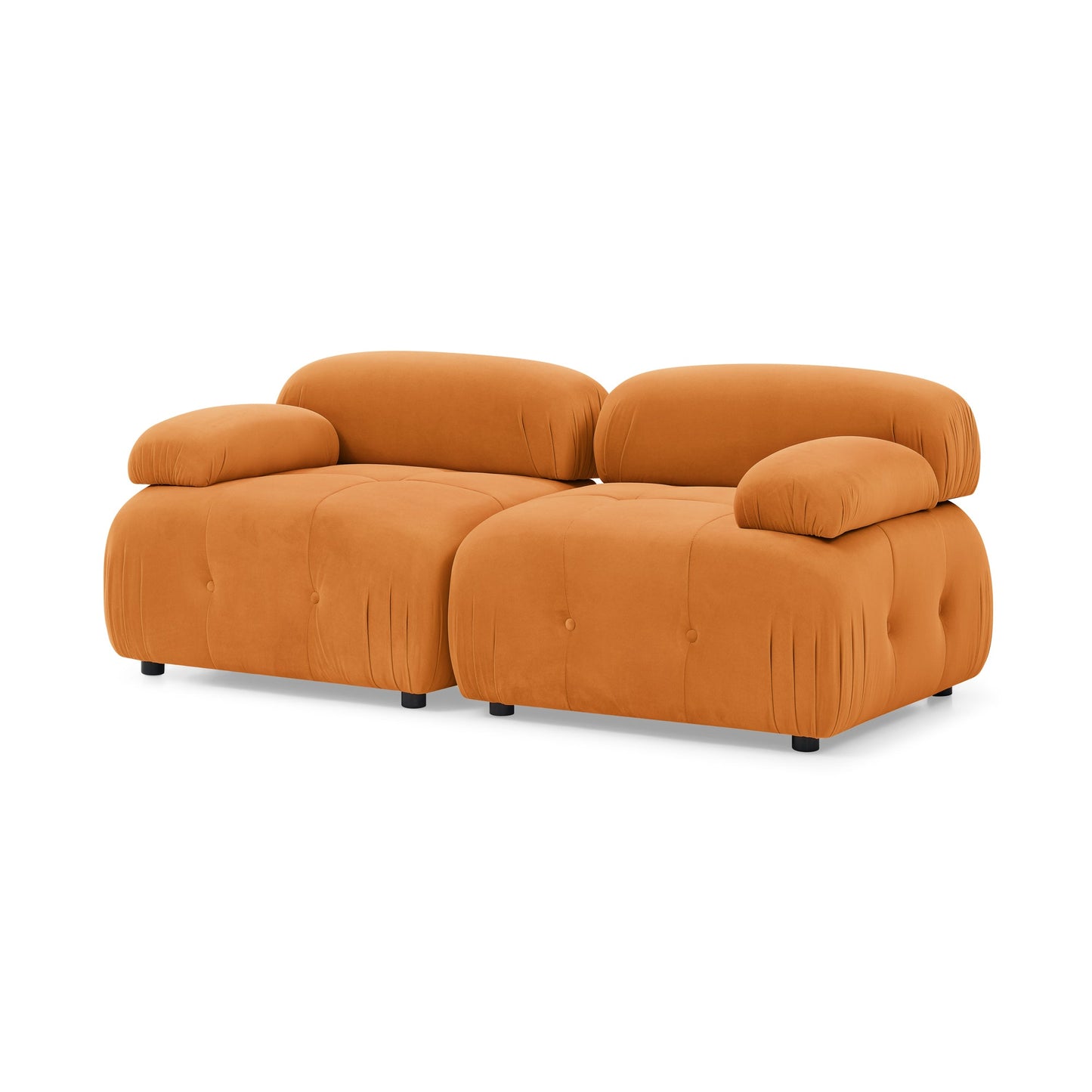 Modular Sectional Sofa,  Orange Velvet