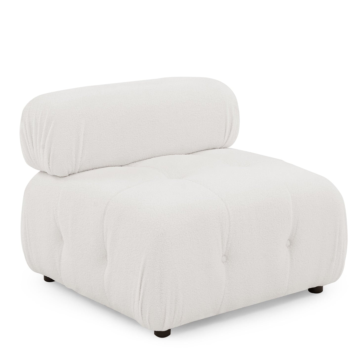 Modular Sectional Sofa, L Shaped Couch With Reversible Ottoman, Ivory Teddy F