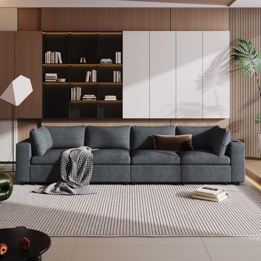 Solange Upholstered Modular Sofa, Gray