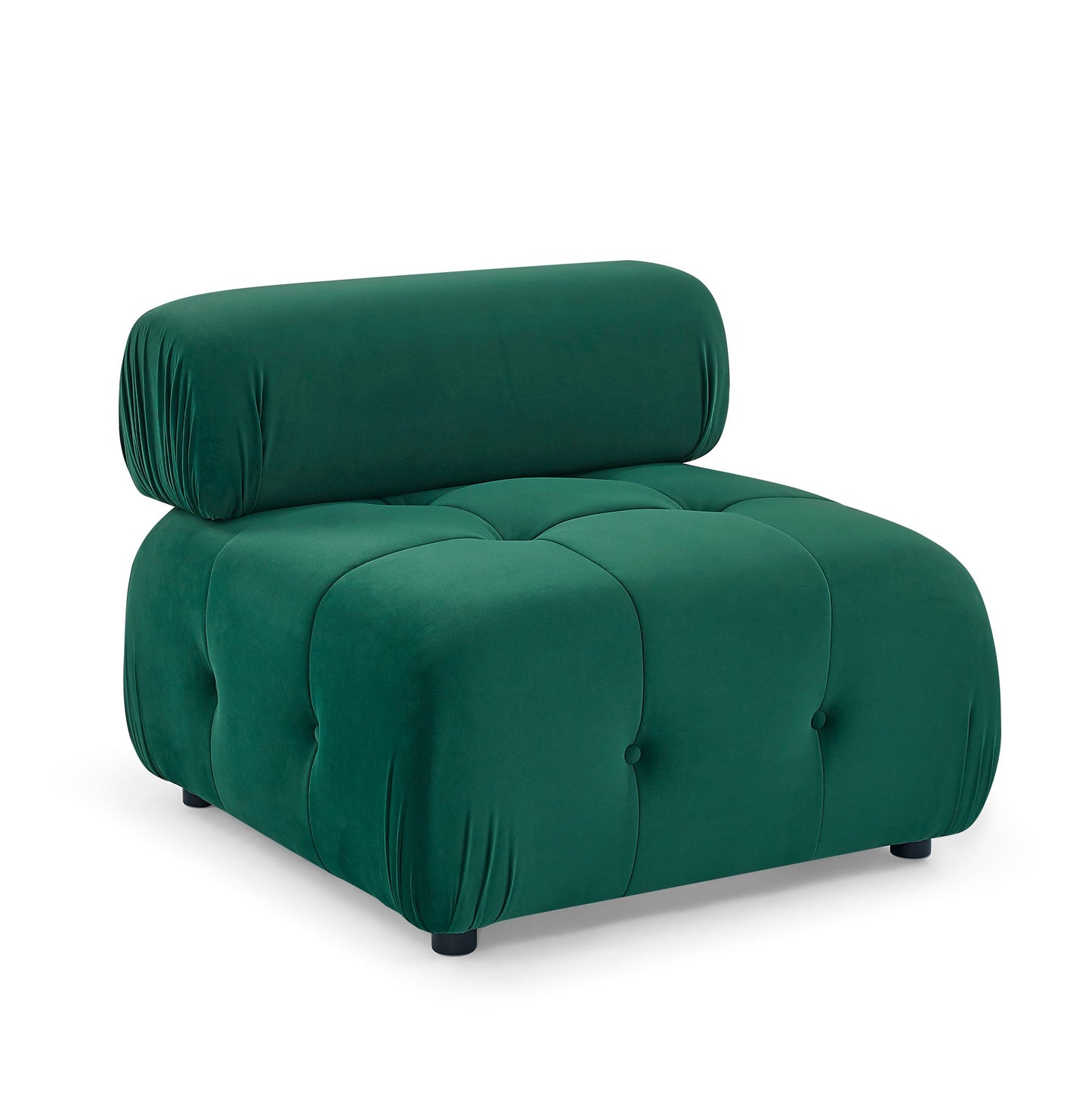 Modular Sectional Sofa,  L Shaped Couch With Reversible Ottoman, Green Velvet