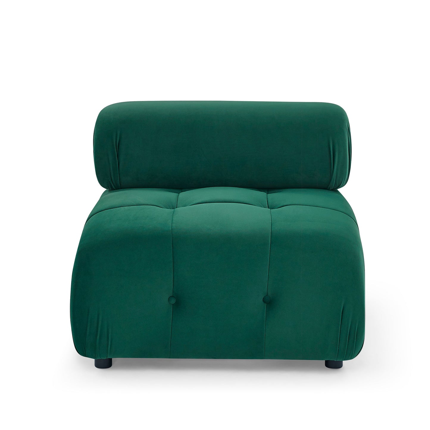 Modular Sectional Sofa,  L Shaped Couch With Reversible Ottoman, Green Velvet