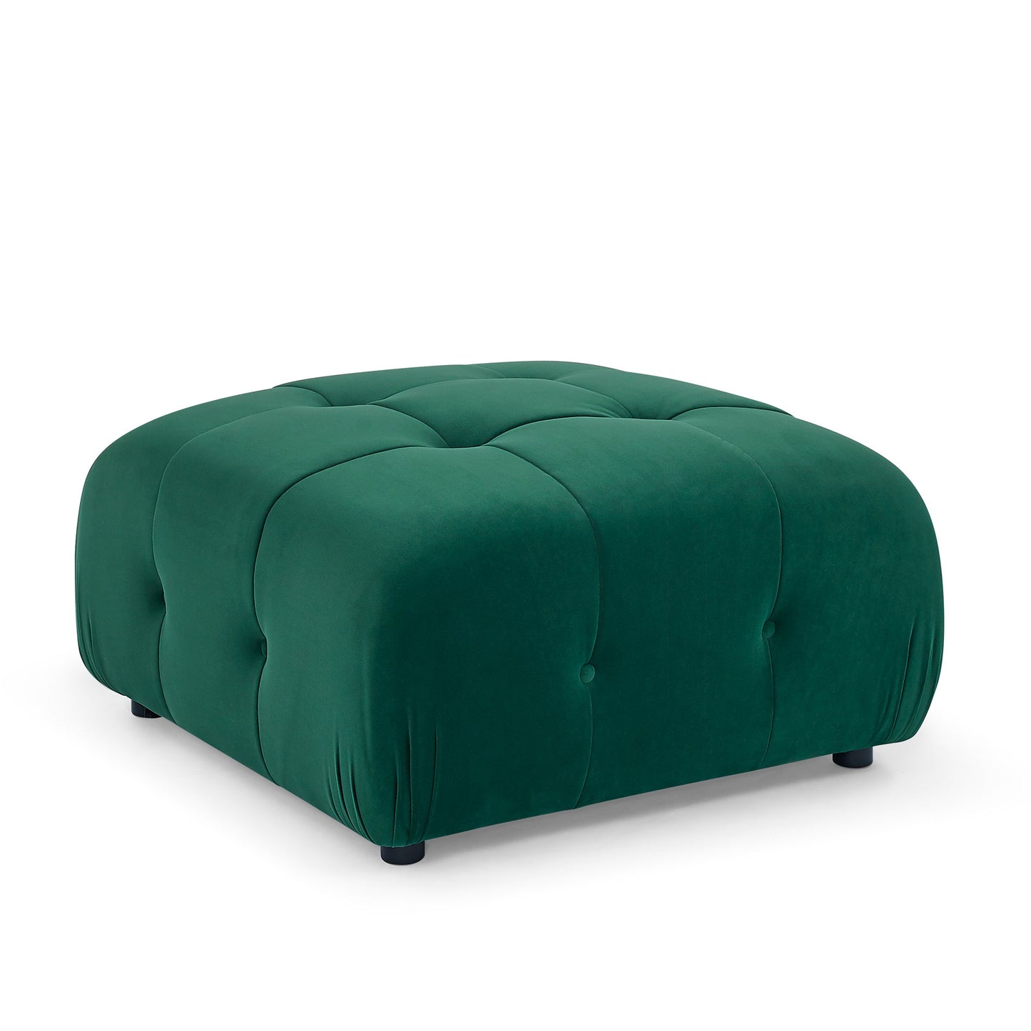 Modular Sectional Sofa,  L Shaped Couch With Reversible Ottoman, Green Velvet