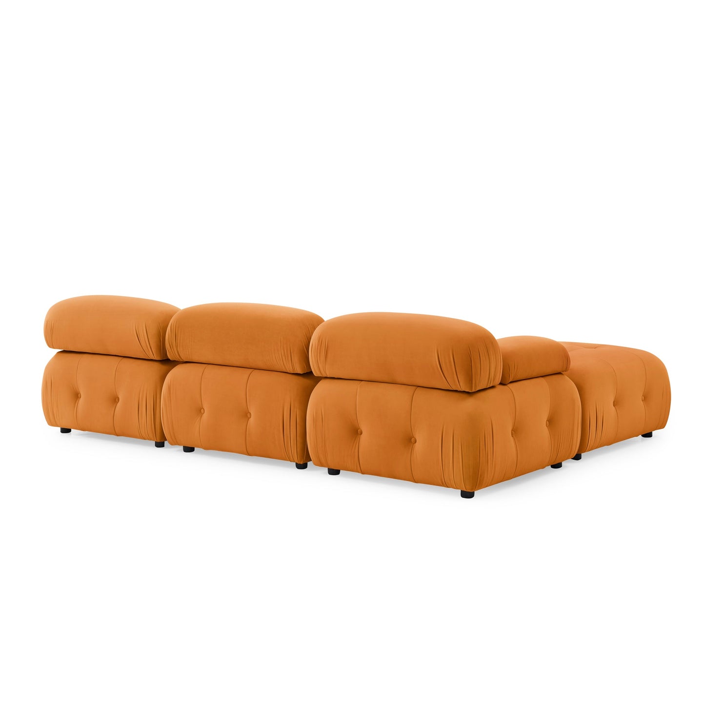 Modular Sectional Sofa,  Orange Velvet