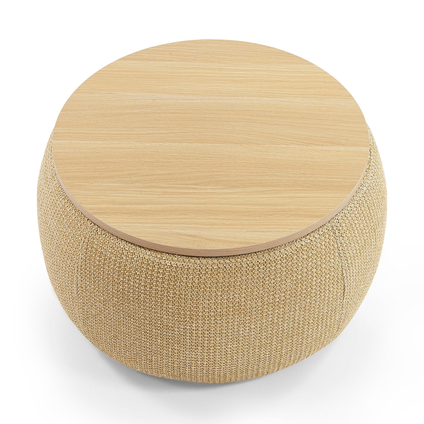 Round Storage Ottoman and end table, 2 in 1