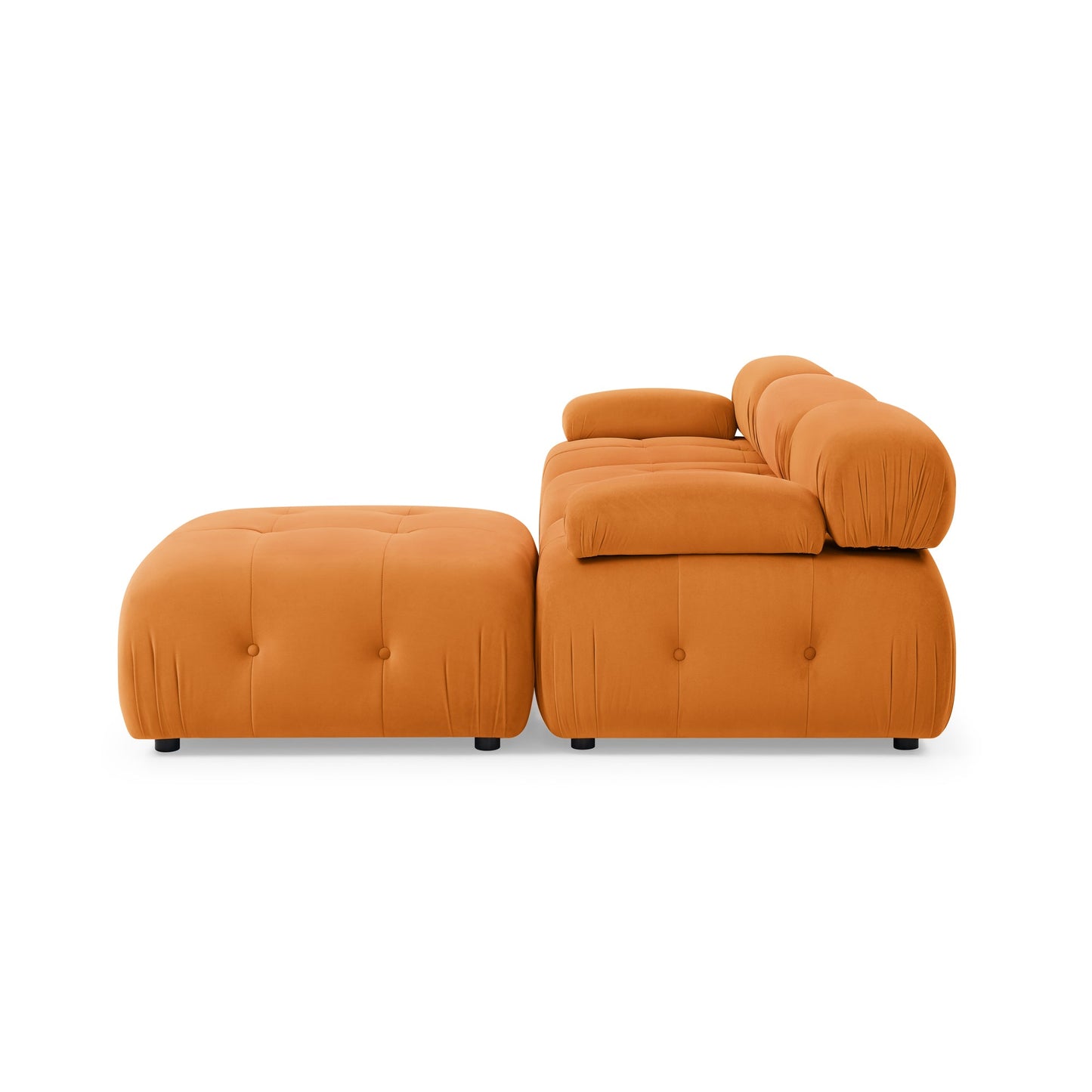 Modular Sectional Sofa,  Orange Velvet