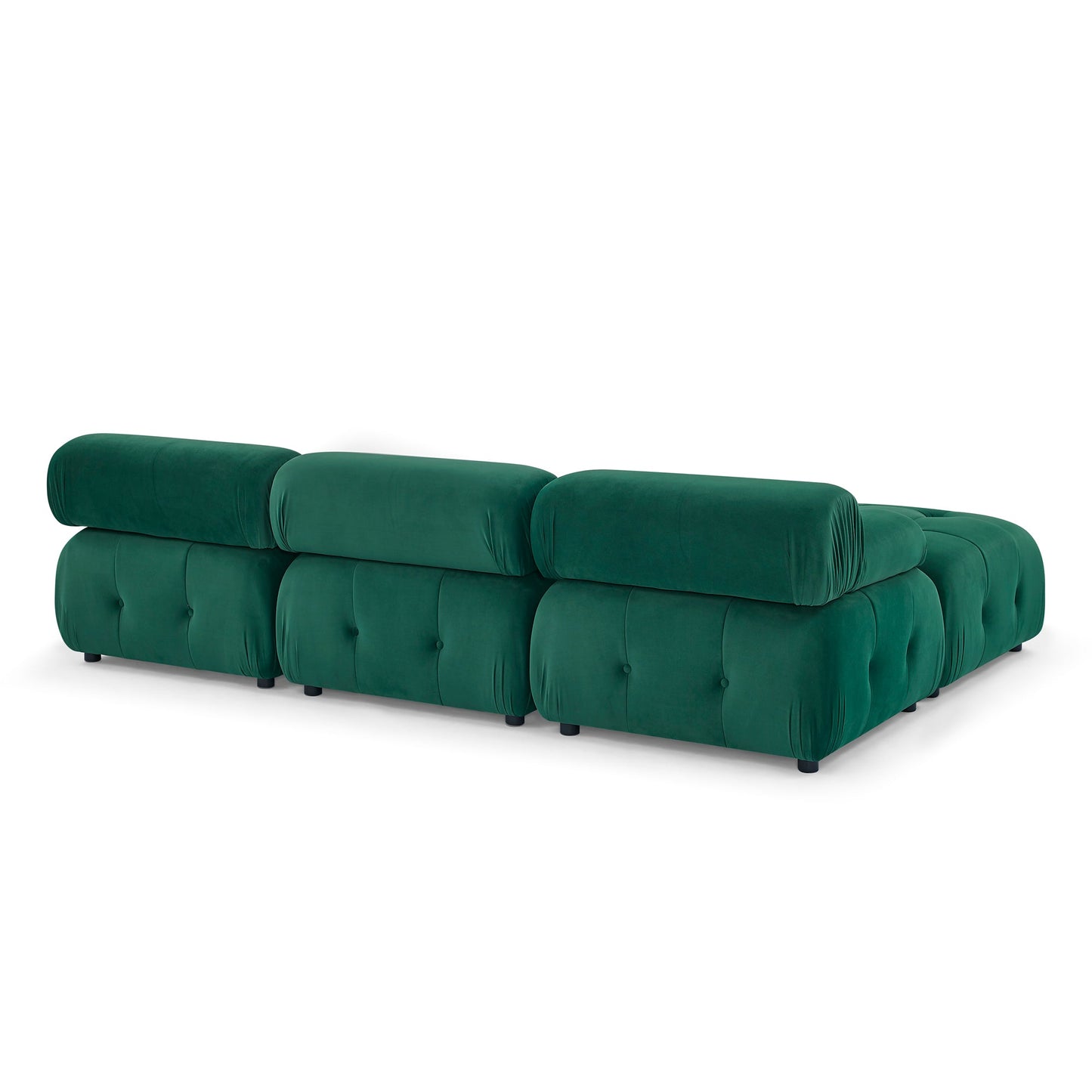 Modular Sectional Sofa,  L Shaped Couch With Reversible Ottoman, Green Velvet