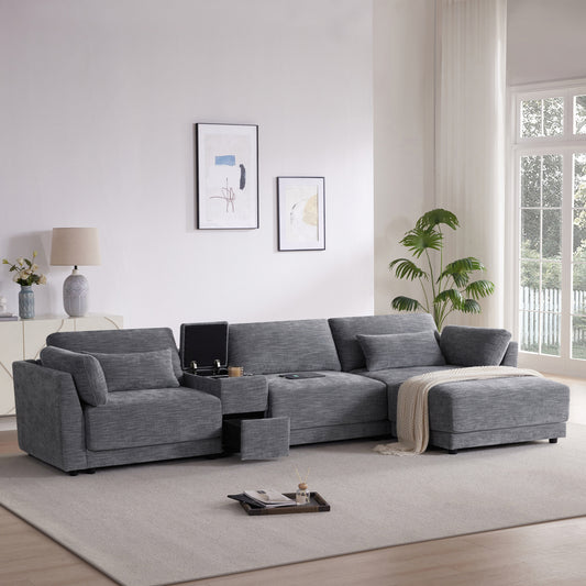 The Solis Modern Lounger Sofa, Gray