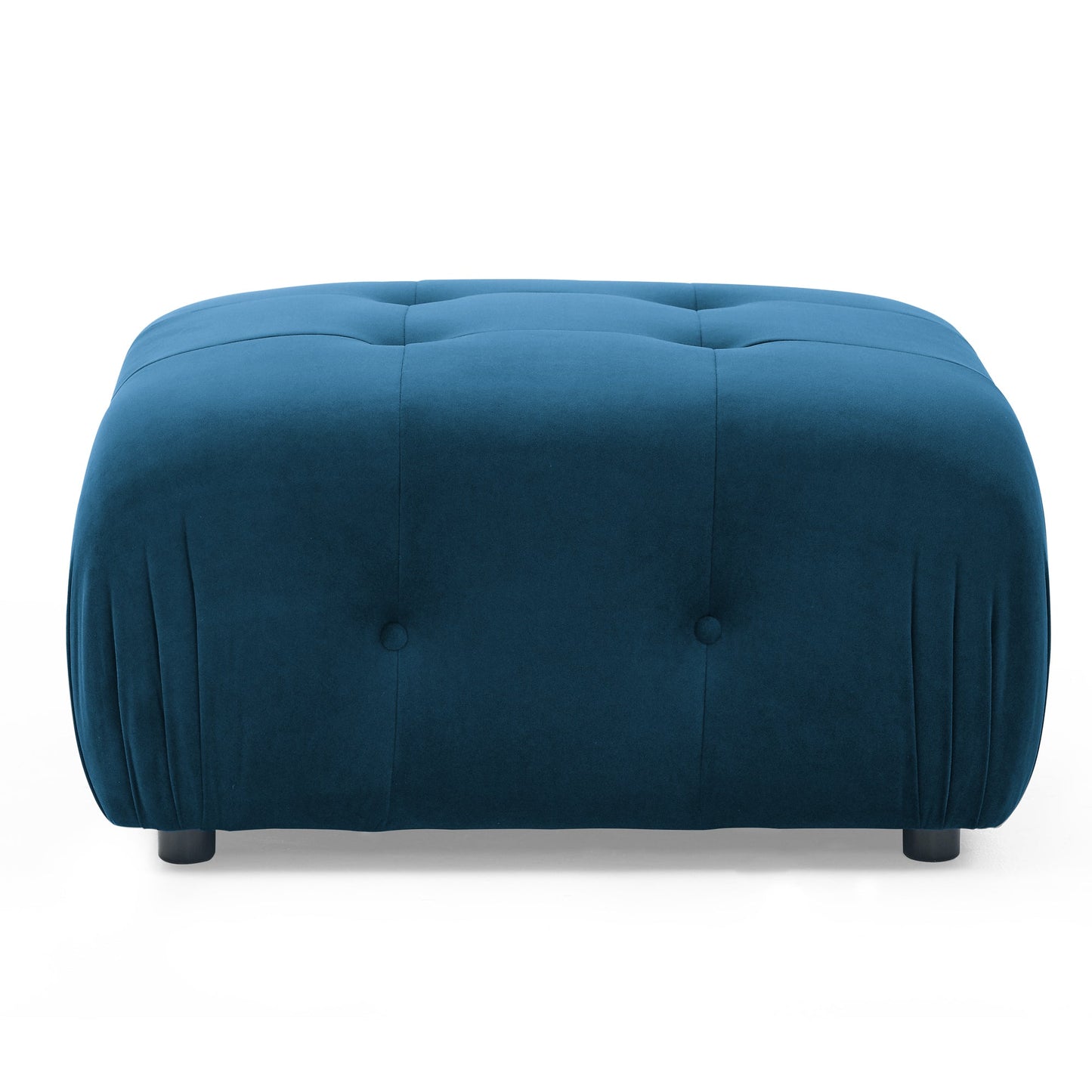 Modular Sectional Sofa, L Shaped Couch With Reversible Ottoman, Navy Velvet